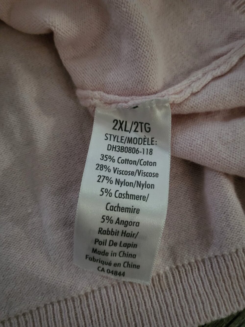 Pink Cotton Cashmere Angora Knit Cardigan Sweater 2XL - Picture 7 of 8